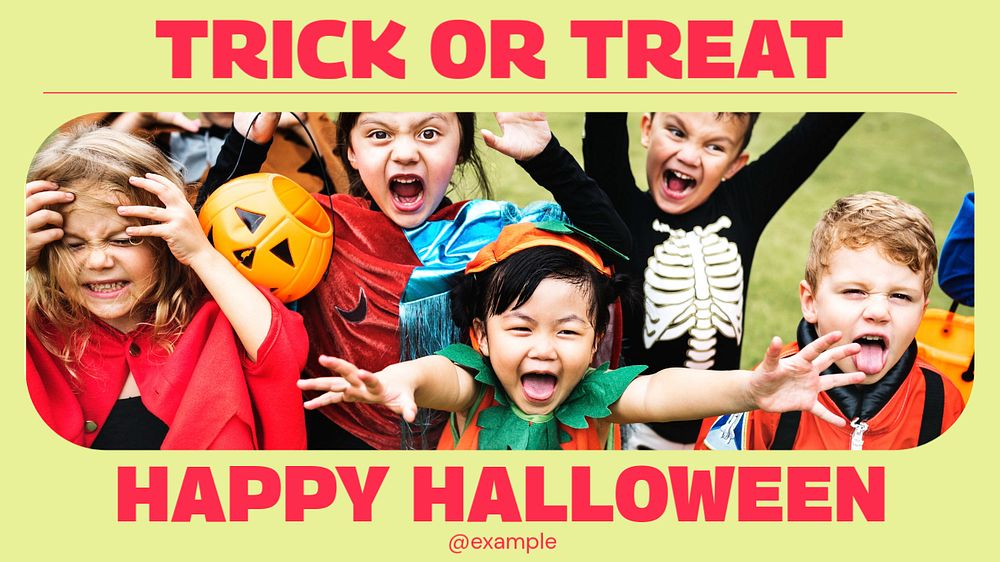 Trick or treat  blog banner template, editable text