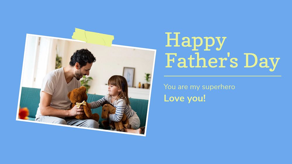 Father's day  blog banner template, editable text