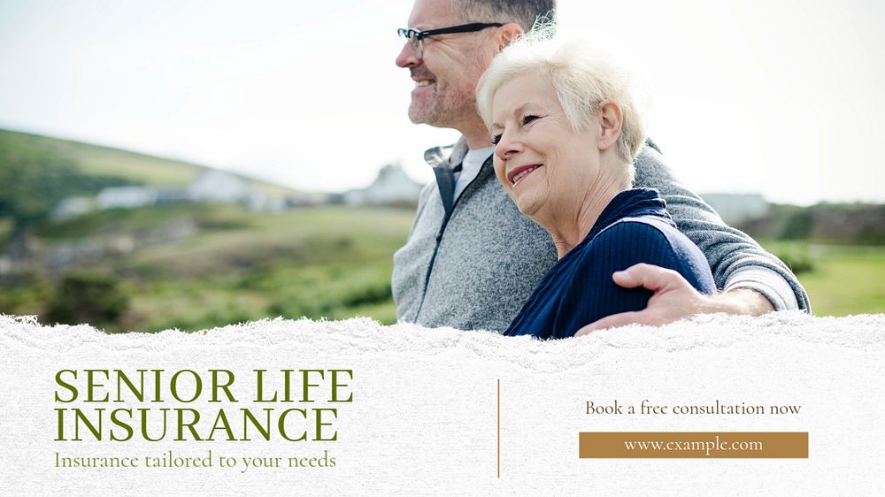 Senior insurance  blog banner template, editable text