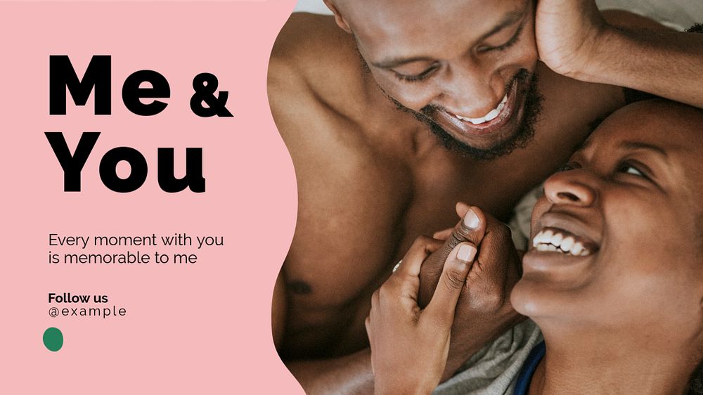 Me & you  blog banner template, editable text