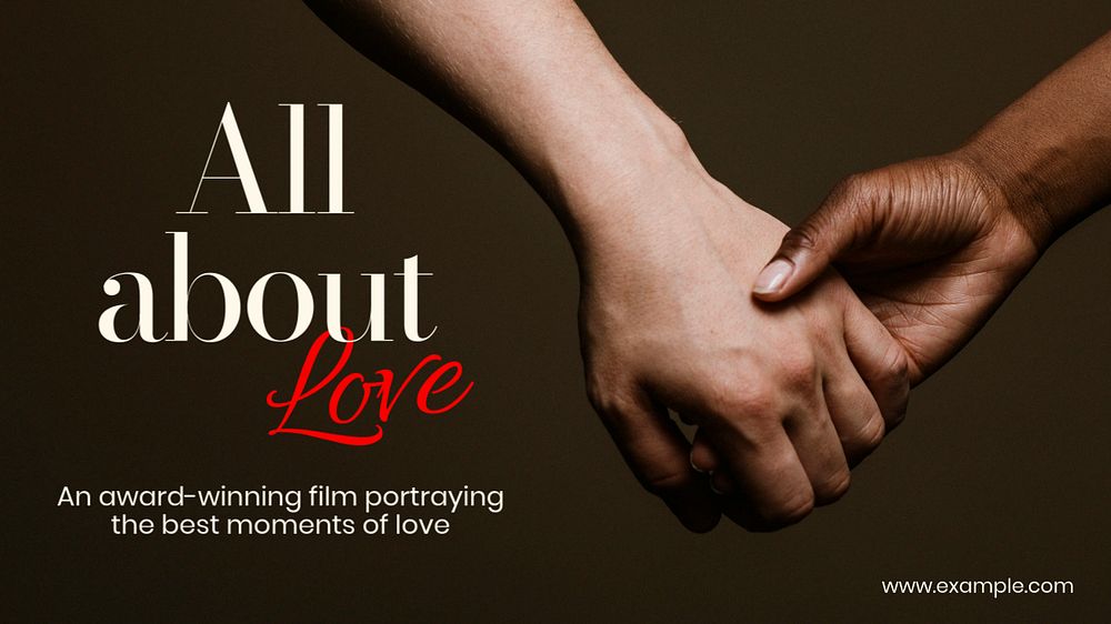 Love film blog banner template, editable text