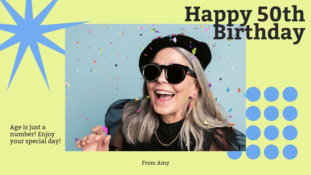 Happy birthday  blog banner template, editable text