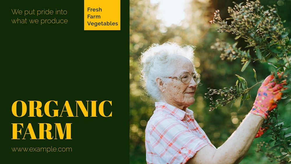 Organic farm blog banner template, editable text