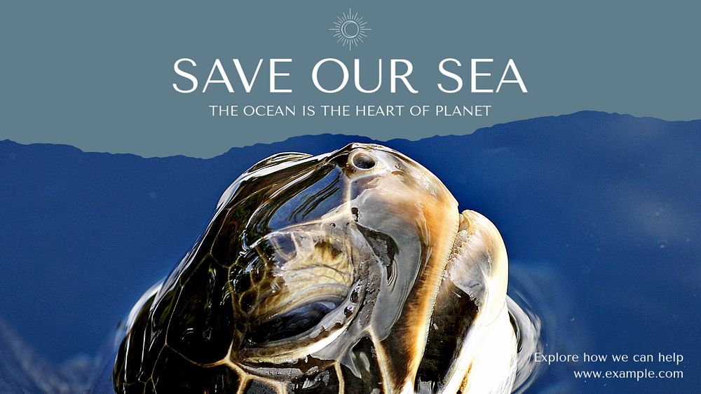 Save the seas  blog banner template, editable text