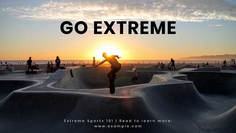 Extreme sports  blog banner template, editable text