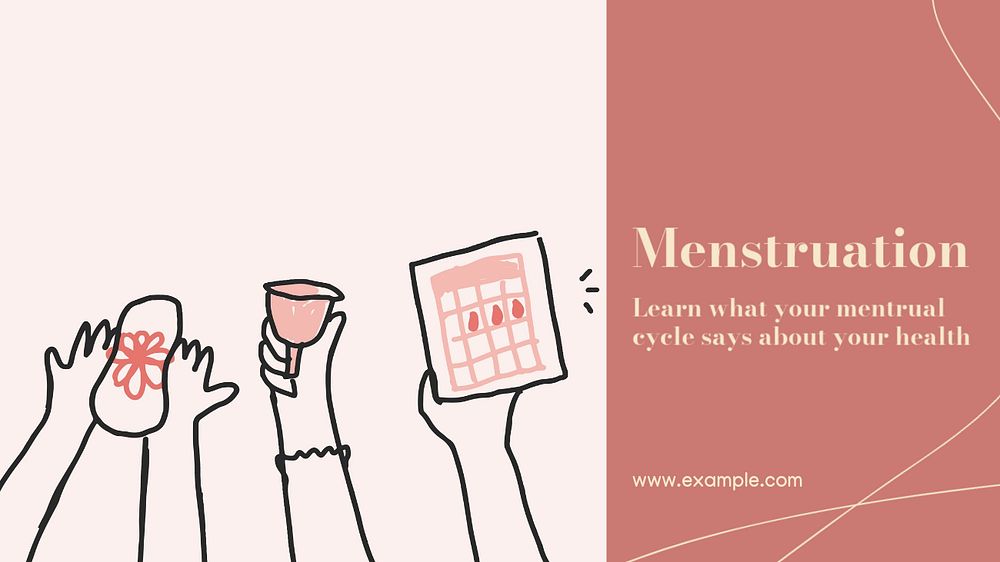 Menstruation  blog banner template, editable text