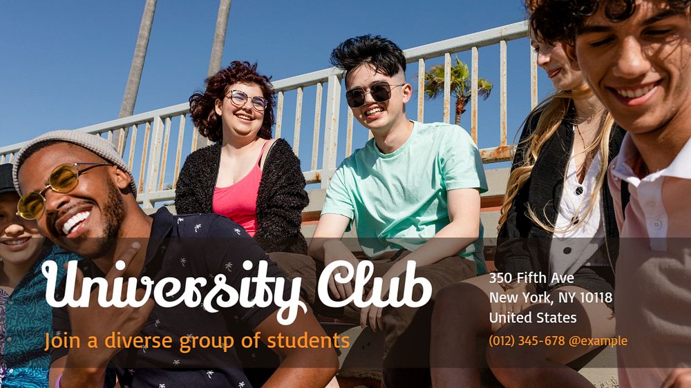 University club blog banner template, editable text