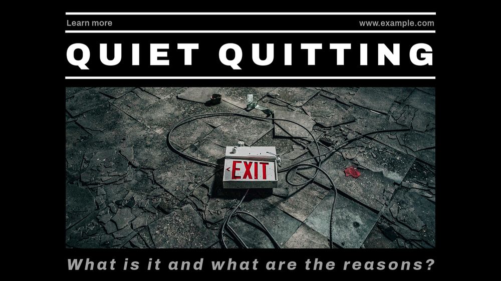 Quiet quitting  blog banner template, editable text