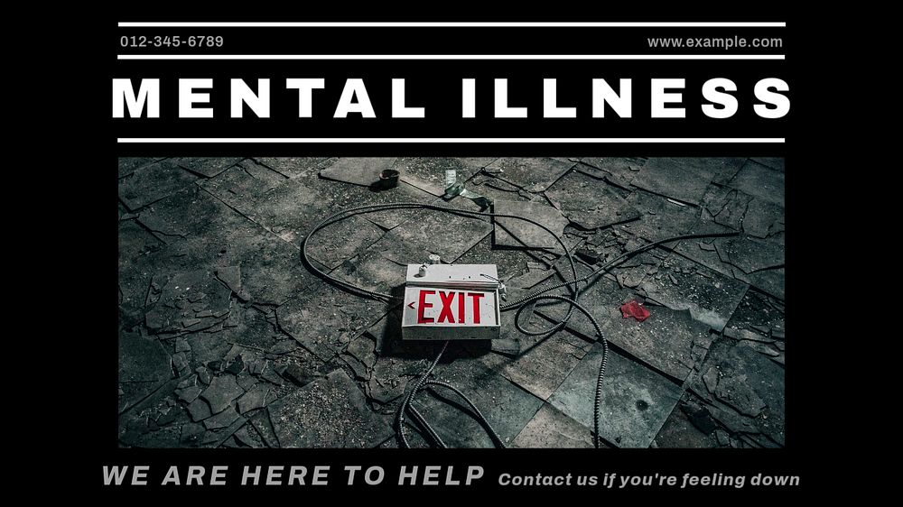 Mental illness  blog banner template, editable text