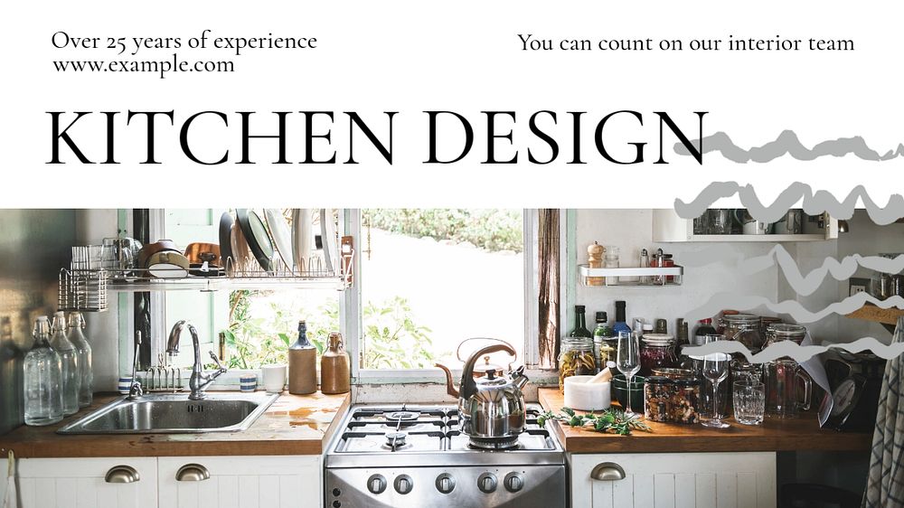 Kitchen  blog banner template, editable text