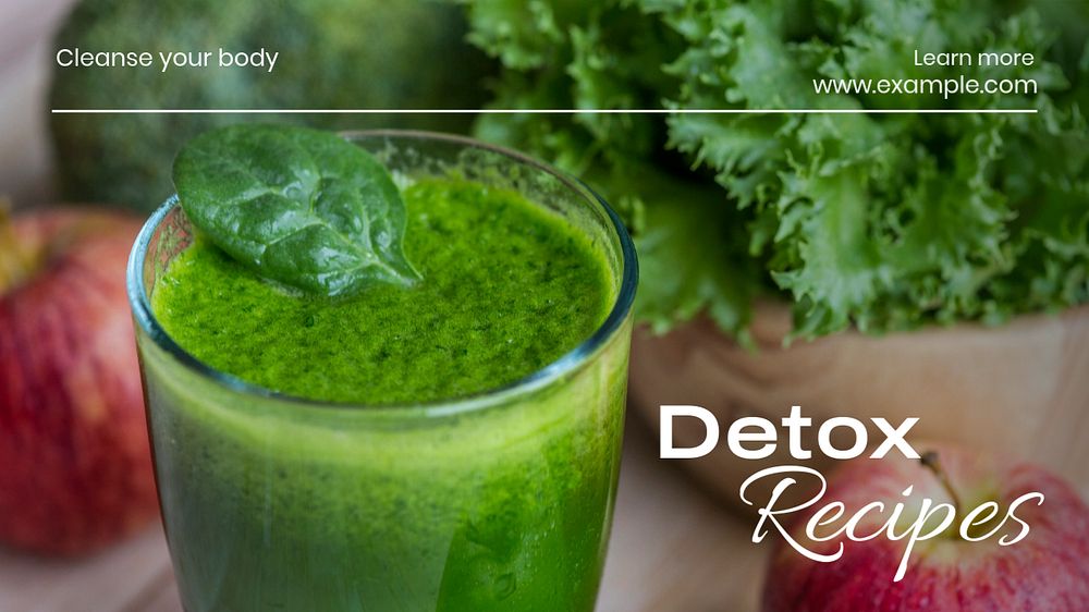 Detox recipes blog banner template, editable text