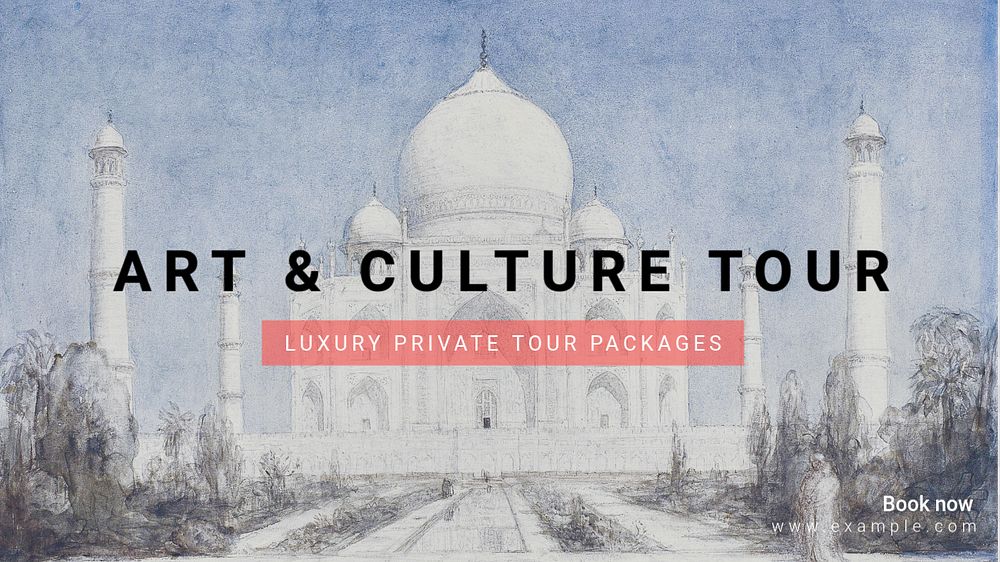 Art & culture tour  blog banner template, editable text