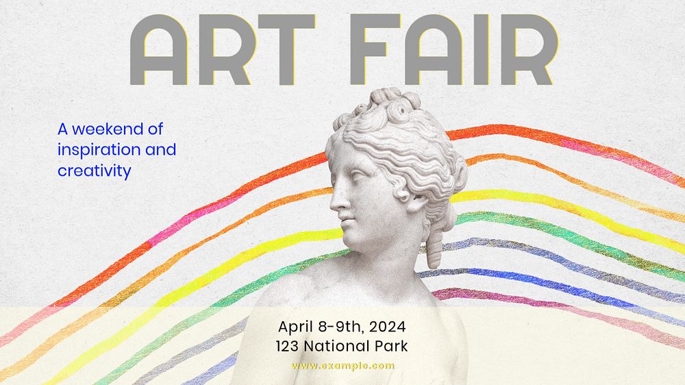 Art fair  blog banner template, editable text