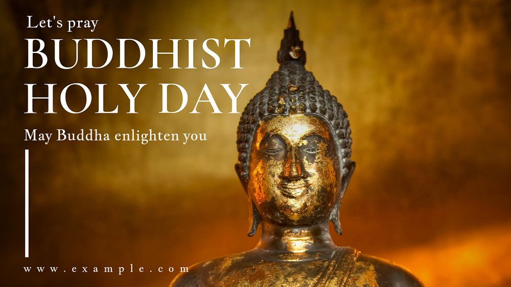 Buddhist Holy Day  blog banner template, editable text