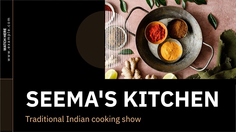 Cooking show  blog banner template, editable text