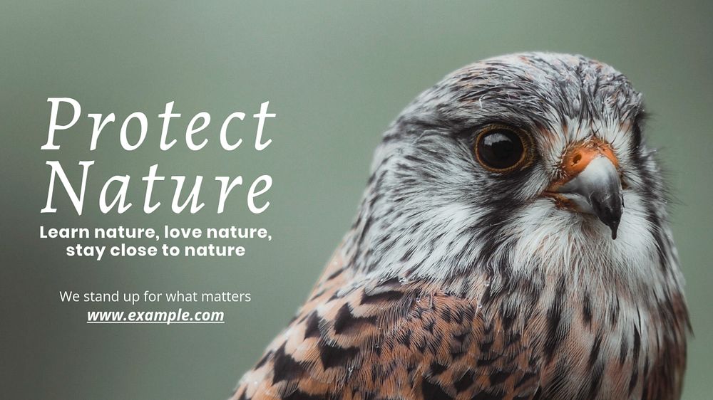 Protect nature blog banner template, editable text