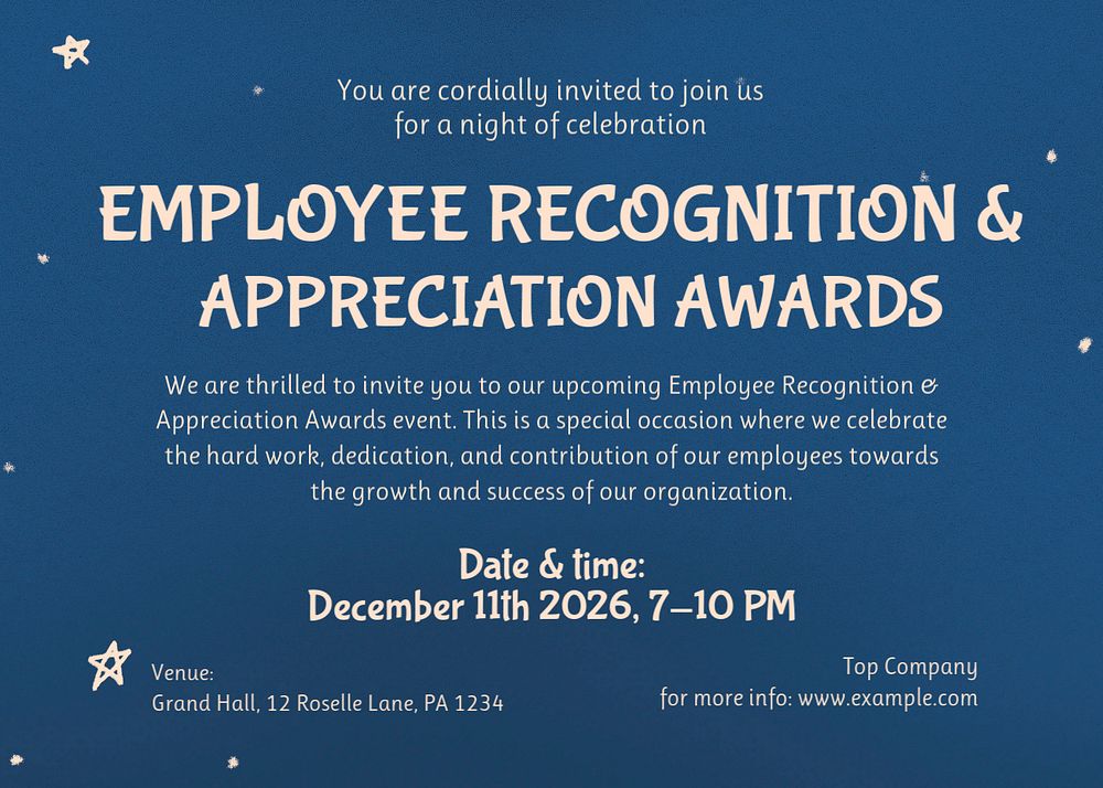 Employee appreciation awards template, editable design