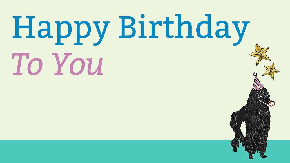 Happy birthday blog banner template, editable text