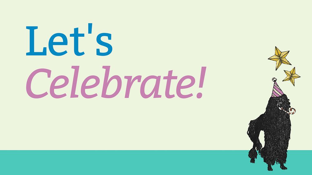 Let's celebrate! blog banner template, editable text