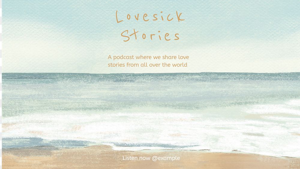 Lovesick podcast  blog banner template, editable text