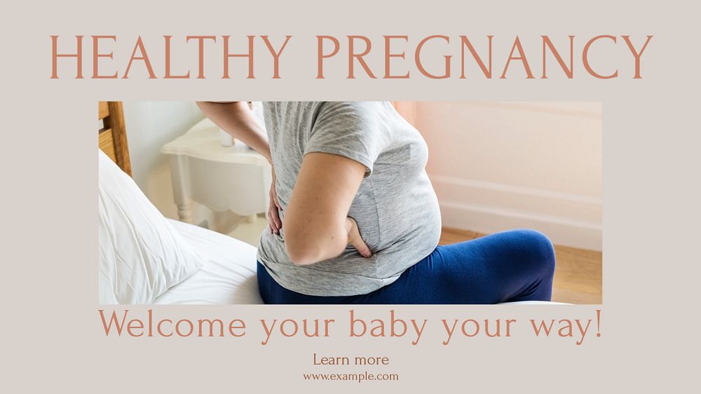 Pregnancy clinic  blog banner template, editable text