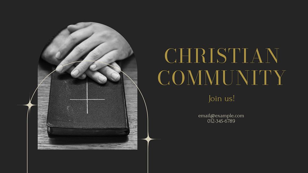 Christian community  blog banner template, editable text