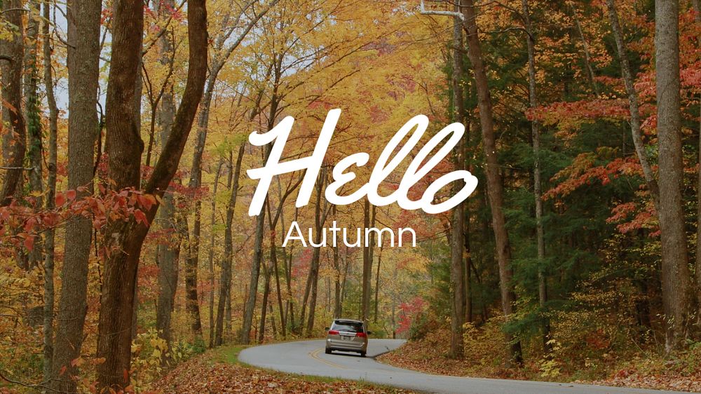 Hello autumn  blog banner template, editable text