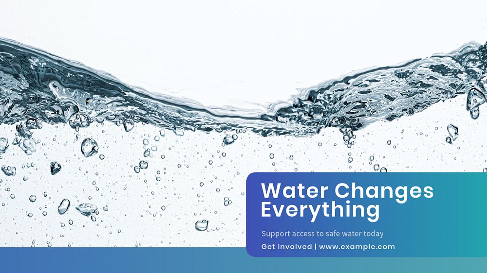 Safe water  blog banner template, editable text