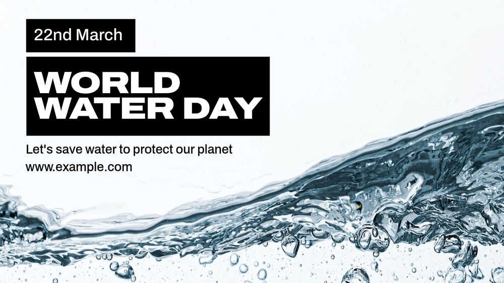 World water day  blog banner template, editable text