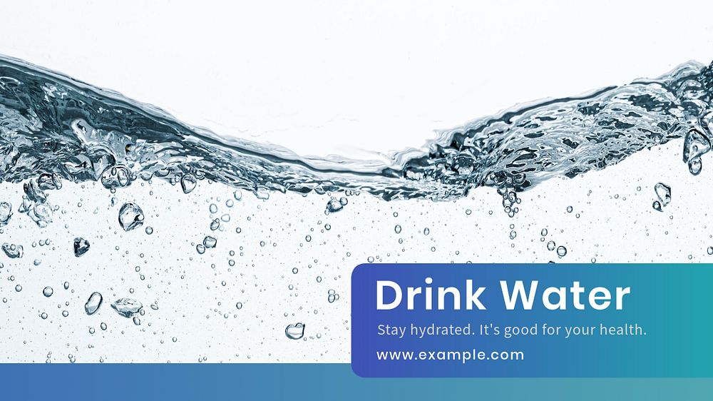 Drink water  blog banner template, editable text