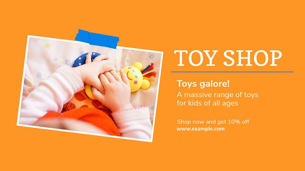 Toy shop  blog banner template, editable text