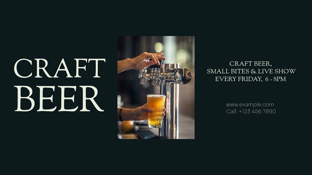 Craft beer  blog banner template, editable text