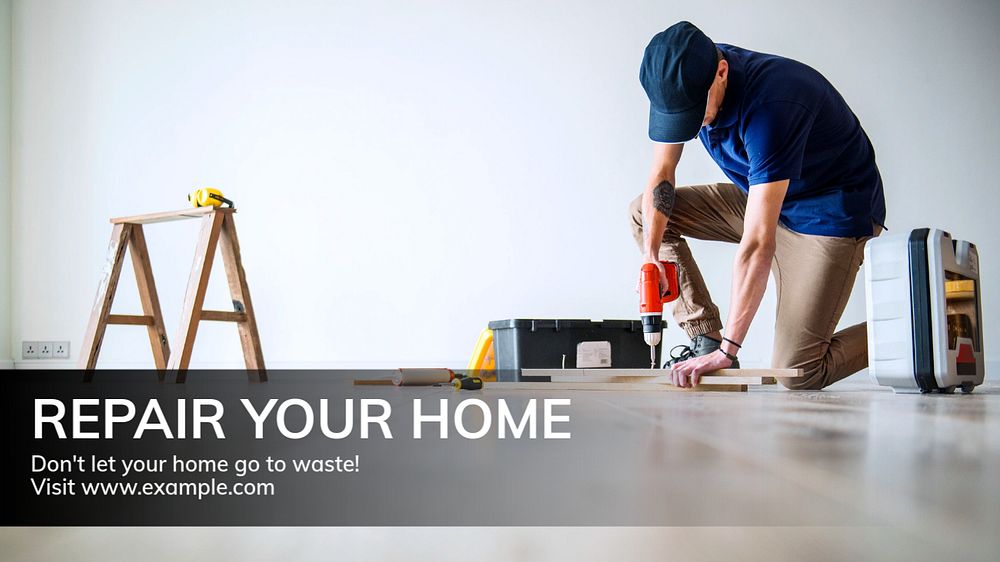 Repair your home  blog banner template, editable text