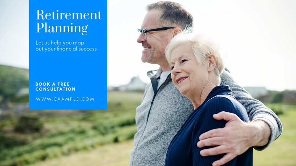 Retirement planning  blog banner template, editable text