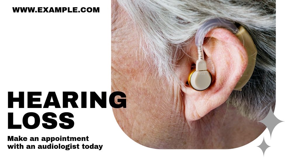 hearing loss  blog banner template, editable text