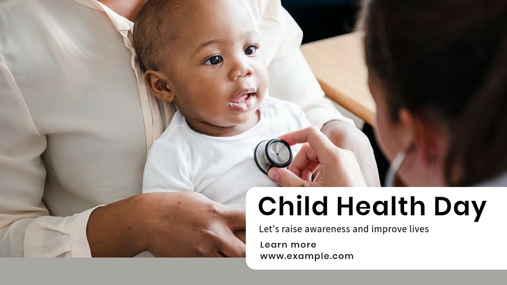 Child health day  blog banner template, editable text