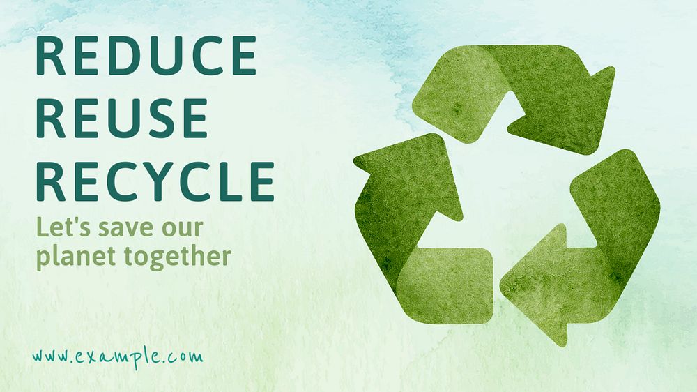 Reduce reuse recycle  blog banner template, editable text