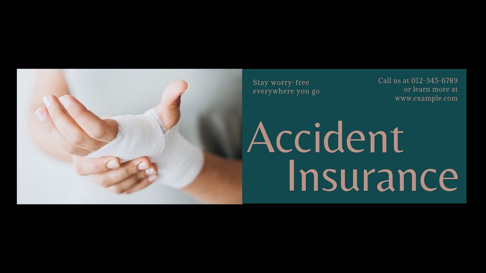 Auto insurance  blog banner template, editable text