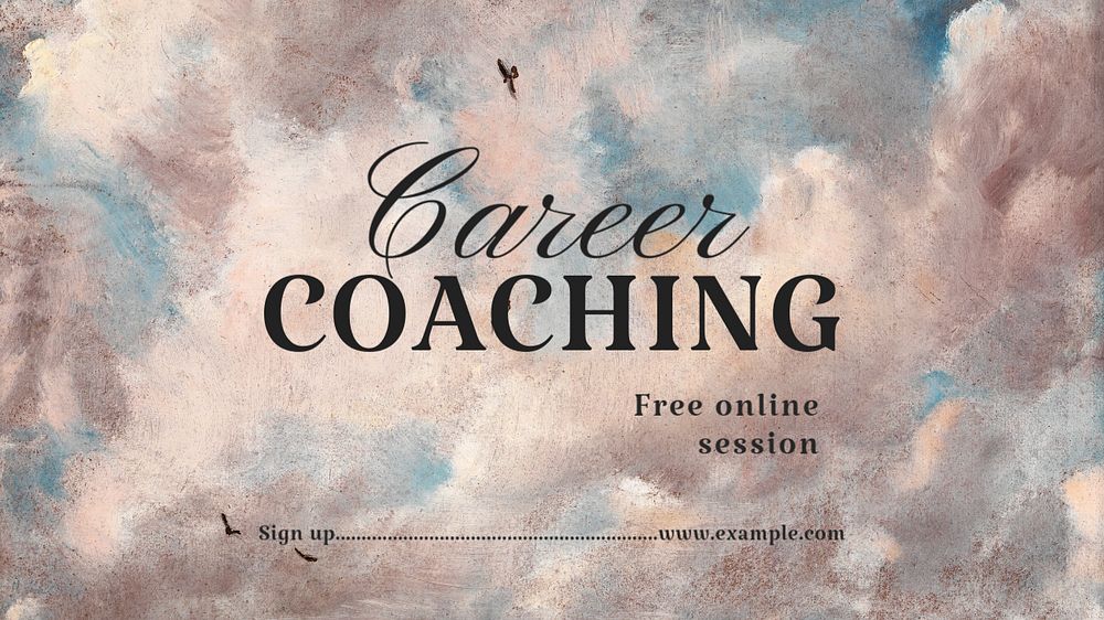 Career coaching blog banner template, editable text