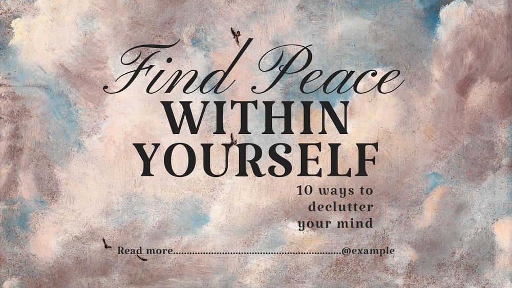 Meditation guide blog banner template, editable text