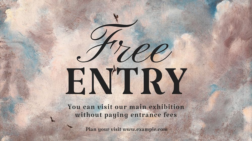 Free entry blog banner template, editable text