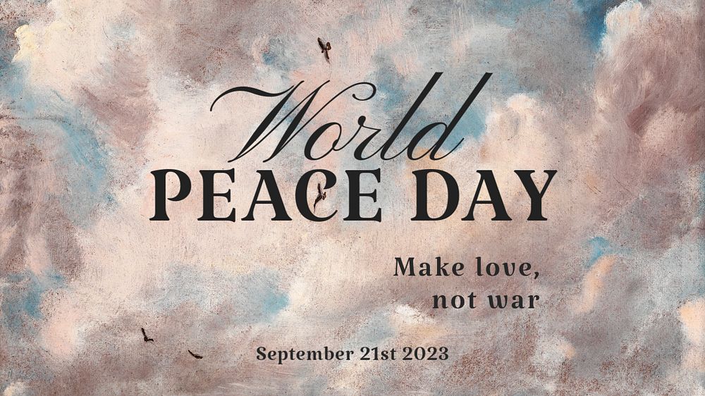 World peace day blog banner template, editable text