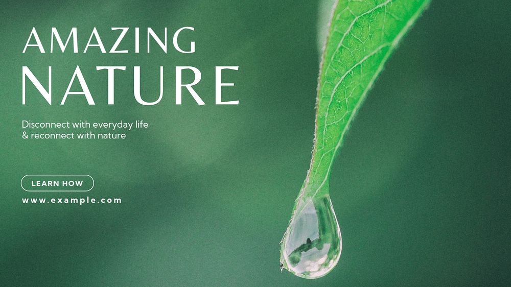 Amazing nature  blog banner template, editable text