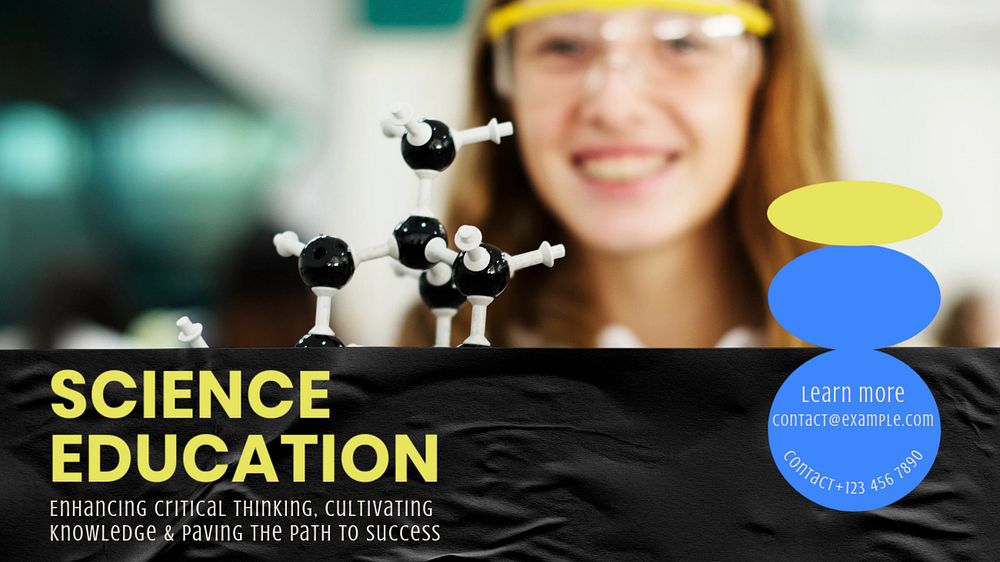 Science education blog banner template, editable text