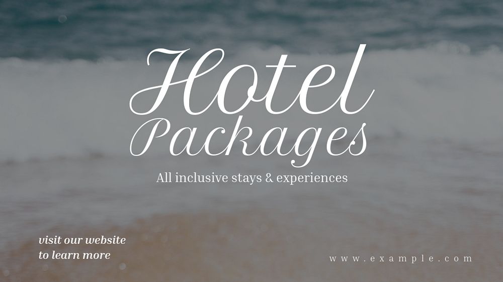 Hotel packages  blog banner template, editable text