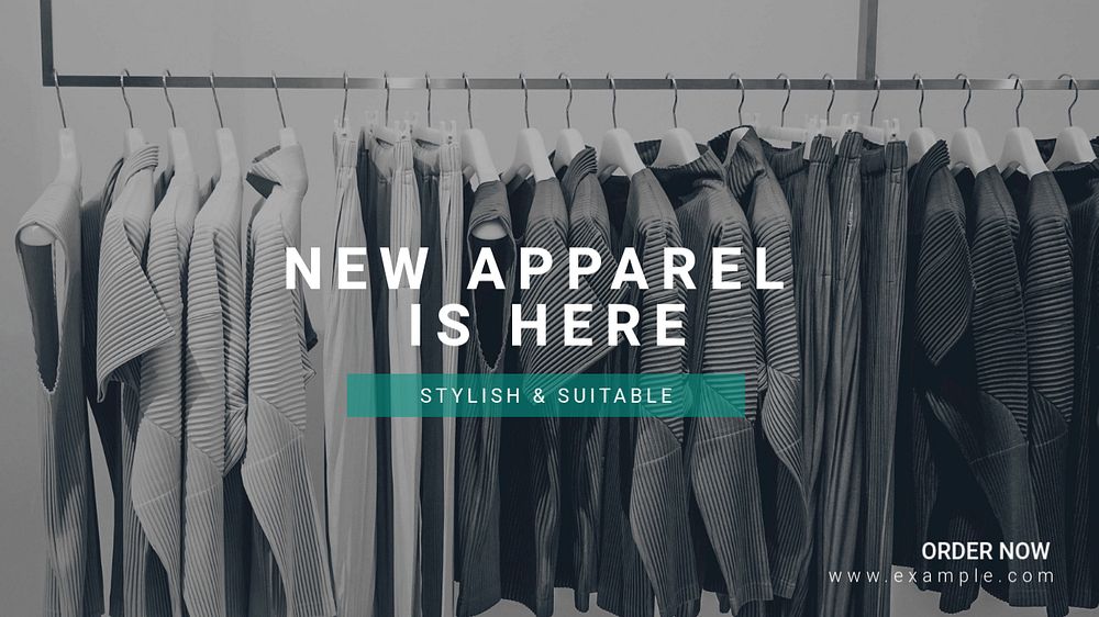 New apparel  blog banner template, editable text