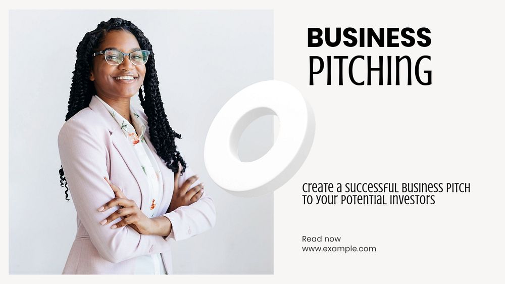 Business pitching blog banner template, editable text