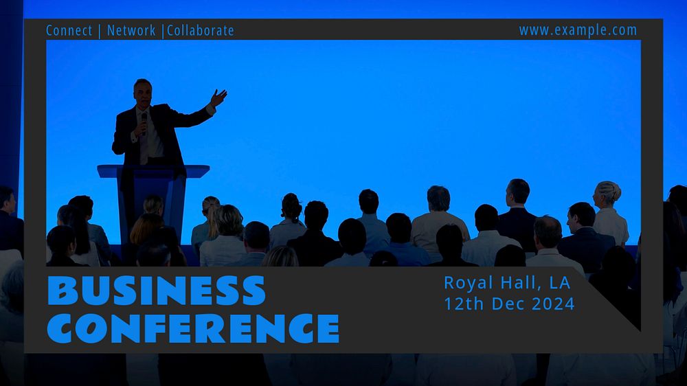 Business conference  blog banner template, editable text