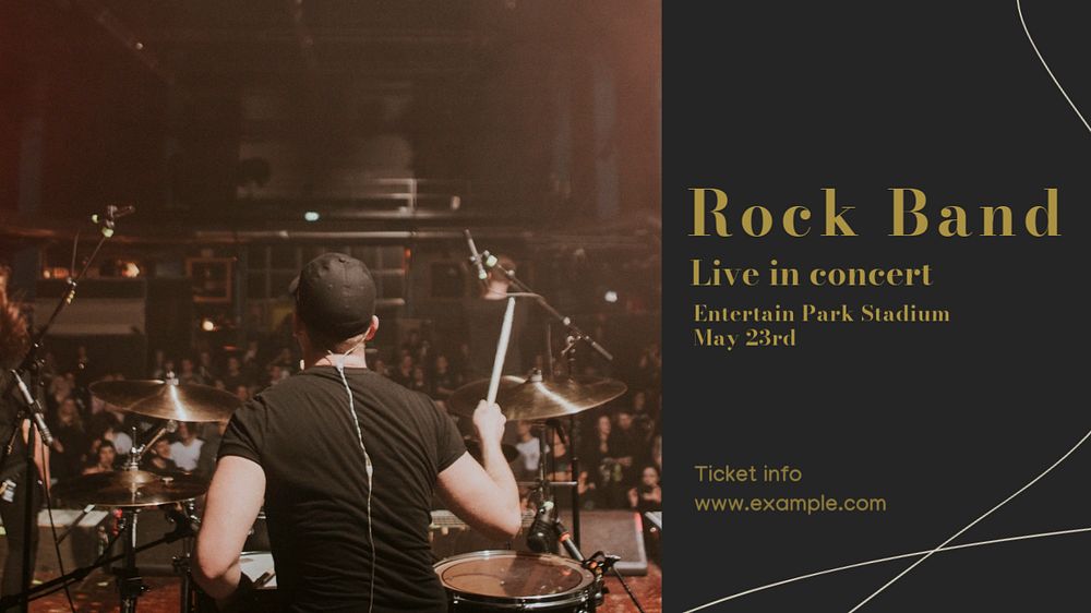 Live concert  blog banner template, editable text