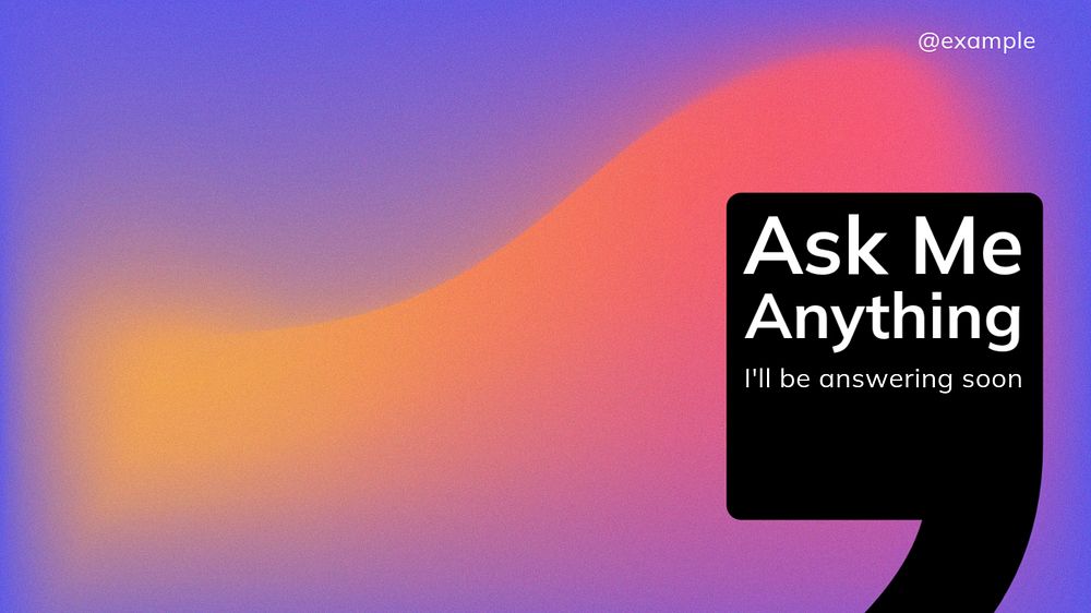 Ask me  blog banner template, editable text